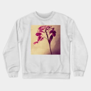 Pink Silk Fabric Flowers Crewneck Sweatshirt